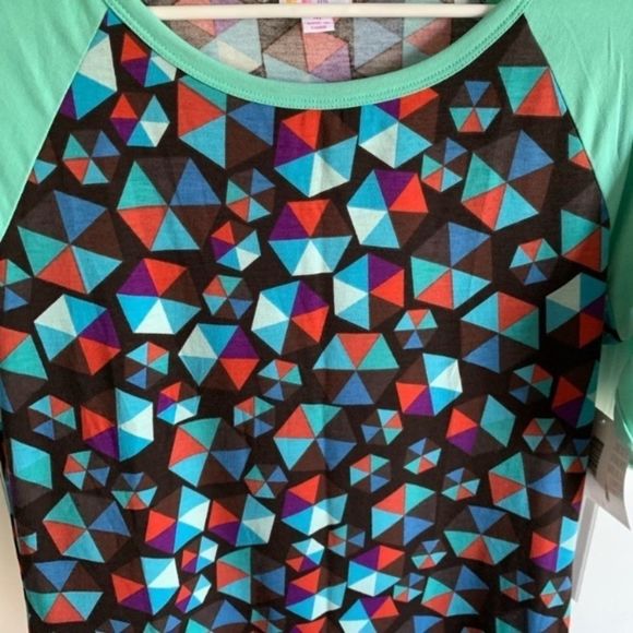 𝅺NWT LuLaRoe Geometric Design Raglan Julia Dress, Size M (8-10) - Picture 2 of 7